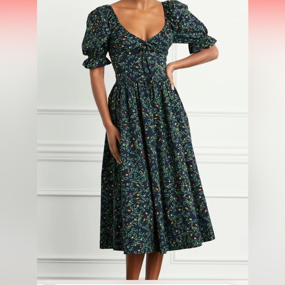 HillHouse Home Ophelia Dress in Midnight Garden